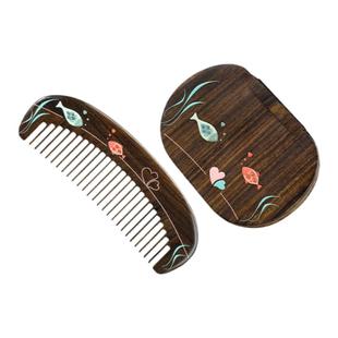 谭木匠正品梳镜套装礼盒鱼生有你个人清洁护理情侣木梳子化妆镜子