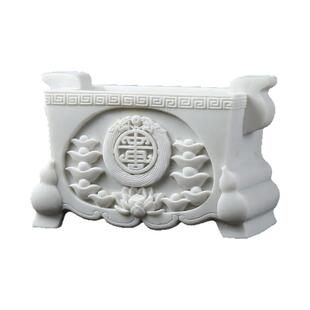 石头香炉长方形人造汉白玉石粉莲花家用供奉室外墓地上坟祭祀摆件