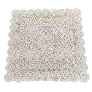 法式白色蕾丝桌布氛围感正方形复古茶几布床头柜沙发冰箱防尘盖布