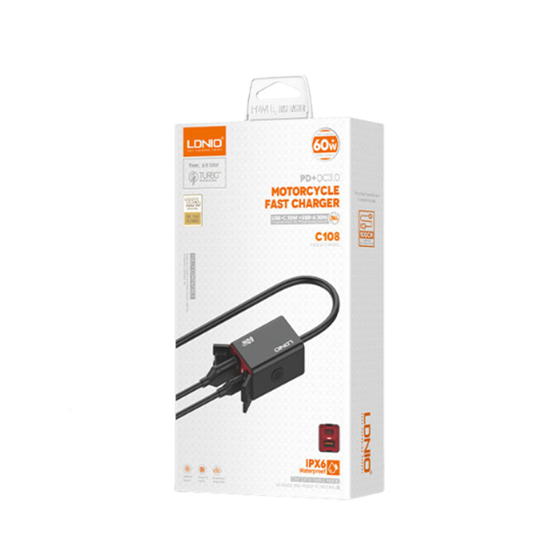 摩托车改装手机充电器usb+pd双口快充防水插座车载加装一分二插头