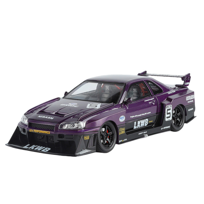 低趴宽体GTR34合金跑车模型礼物