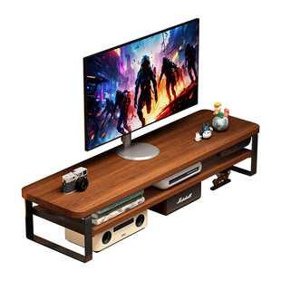 电脑增高架显示器支架笔记本散热架桌面收纳置物架USB扩展充电显示器抬高架底座键盘托架加高加长笔记本支架