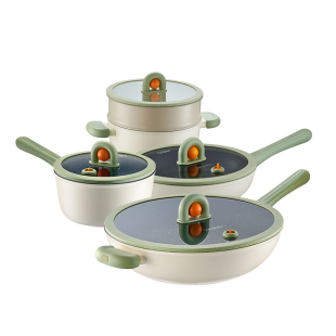 爱仕达微压有钛不粘锅全套锅具套装家用煎锅炒锅汤蒸锅电磁炉燃气