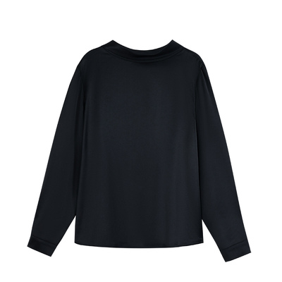 Maven Lin 松弛精英 设计感醋酸衬衫女气质优雅宽松飘带套头衬衣