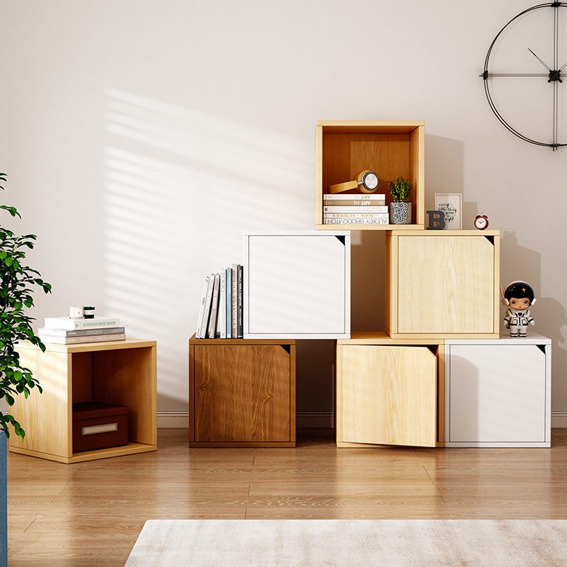 置物架落地书架收纳展示架自由组合带格子小柜子物柜家用储门卧室