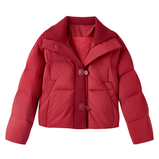 超好看大红色羽绒服女士短款冬季2025新款高端时尚洋气时髦小个子