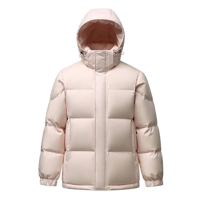 雪中飞羽绒服女短款连帽2025新款秋冬季加厚保暖时尚面包服外套男
