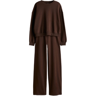 HM女装套装冬季修身运动柔软长袖卫衣慢跑裤1250206