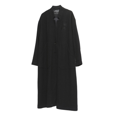 黑色中长款风衣外套Lapargay