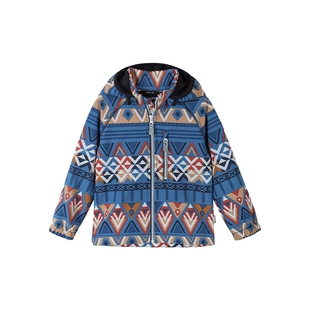 芬兰reima秋冬新款男女儿童中童拒水防风印花软壳夹克外套