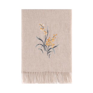 【专柜同款】上海故事秋冬新款羊毛刺绣烫钻保暖围巾礼盒装送长辈