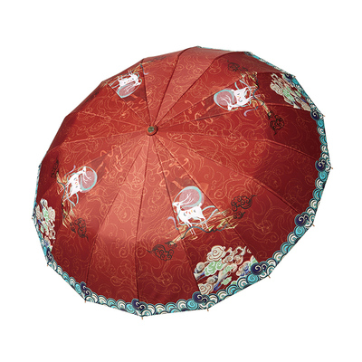 遮阳伞国潮黑胶涂层防紫外线