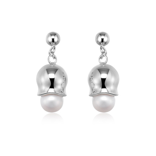 离岛空气铃兰珍珠独特耳环女S925银新款2025百搭高级感小众耳饰