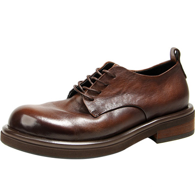 阿美咔叽固特异复古手工牛皮鞋男