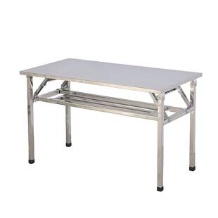 加厚双层不锈钢正方形折叠桌子案板商用摆摊折叠桌摆地摊架子折叠