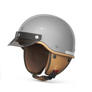 3C认证复古头盔哈雷摩托车巡航头盔男美式防晒帽檐风镜电动车半盔