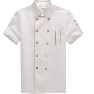 厨师服夏装短袖款饭店餐厅酒店厨房夏季工作服厨师服半袖工衣定制