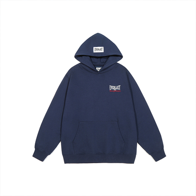 美国EVERLAST拳击美式高街运动复古廓形oversize重磅纯棉连帽卫衣