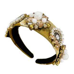 高级感轻奢珍珠水钻发箍女款高颅顶洋气时尚发卡日常外戴洗脸头箍