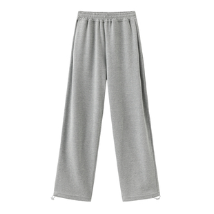 Sparrow Lab灰色运动裤国潮高腰抽绳束脚裤宽松直筒休闲卫裤男女