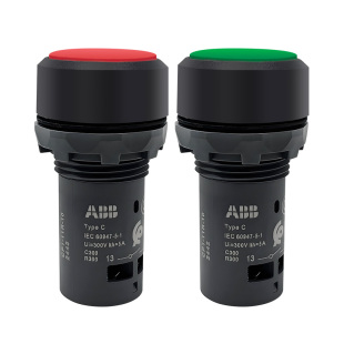 ABB平头带灯按钮CP1-11G-10自复位CP1-11R-10绿色CP1-31R-10 24V