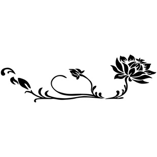 汽车装饰贴纸灯眉贴画莲花荷花引擎盖贴车头盖车身车门贴花个性贴