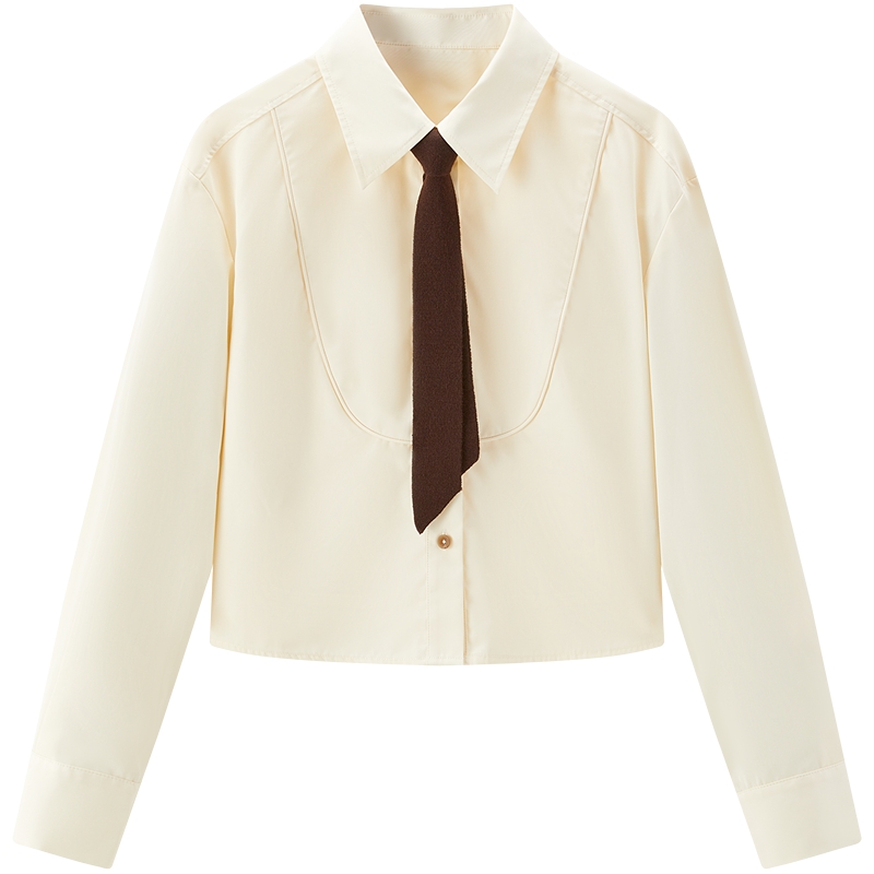 太平鸟女装年秋季款时尚截短衬衫A1CAE3476