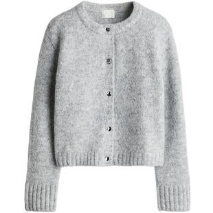 HM女装针织衫冬季时尚miu系开衫纽扣设计开衫打底衫1270053