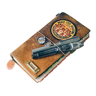 tn旅行笔记本真皮a5复古手工牛皮本子记事日记活页手账本礼物定制