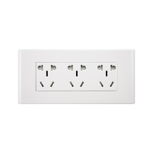 公牛118型三孔带开关三位16A空调插座长方形一开二开六孔九孔面板