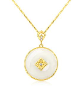 玉匠世家如意平安扣和田玉项链女士925银新中式玉石吊坠送女友