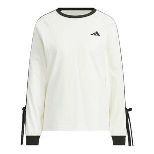 adidas阿迪达斯新款三条纹舞动系列棉质运动休闲女长袖T恤 KG3859