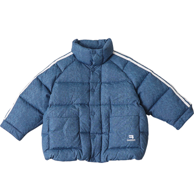 儿童装羽绒服中小童90绒宝宝羽绒服男童无帽立领保暖外套23814