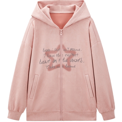 【商场同款】乐町连帽卫衣秋新款基础图案甜酷印花外套C2BBE3349