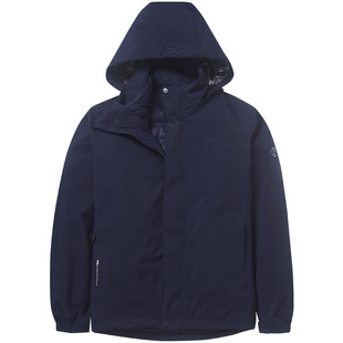 Jeep冲锋衣羽绒内胆男三合一防寒服外套防风防水户外山系登山服