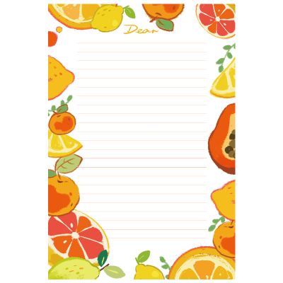 小清新水果信封信纸套装