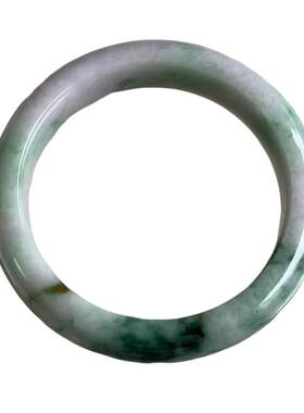 缅甸A货翡翠手镯绿色飘花56mm