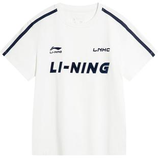 李宁运动服 运动时尚系列 女款轻趣复古足球衣元素休闲短袖T恤