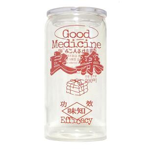 洗浴徐制造局良药新中式玻璃杯复古印花高硼硅耐热带盖大容量水杯