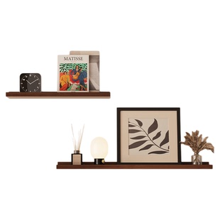 中古风实木置物架墙上收纳架隔板置物板客厅床边卧室免打孔一字板