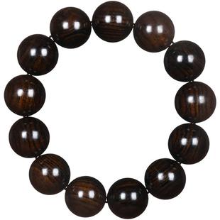 天然黑檀木手串文玩情侣手链女佛珠108颗念珠原木打磨东非黑黄檀