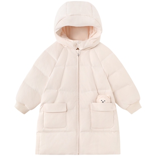 【商场同款】英氏儿童羽绒服连帽中长款保暖防寒舒适冬外套超韧绒