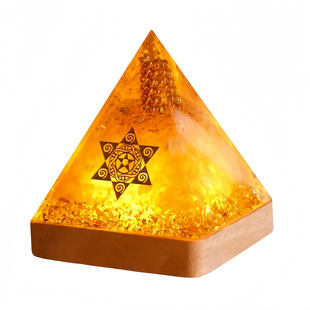 天然黄水晶金字塔能量吸金塔树脂摆件家居客厅玄关招财聚财装饰品