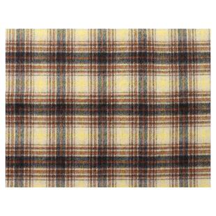 日本进口柴屋长绒羊毛呢面料手工厚实保暖秋冬大衣外套布红棕格子