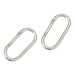 304不锈钢椭圆形弹簧钩户外登山扣攀岩跑道型安全挂扣连接弹簧扣