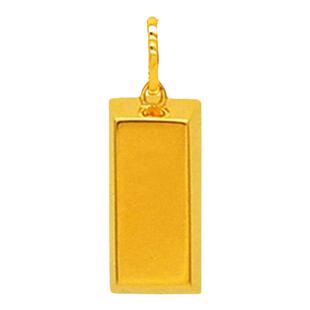 18K金小金条项链 女暴富小金砖黄金纯银锁骨链巧克力方块吊坠招财