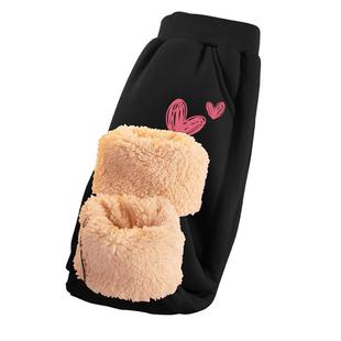 真维斯童装女童加绒裤子儿童秋冬款加厚羊羔绒棉裤女大童运动裤冬