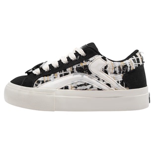 鮀品小香风黑色板鞋女冬季新款棉鞋加绒厚底小黑鞋百搭运动休闲鞋