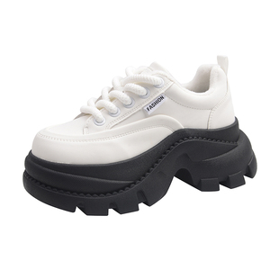 欧货厚底老爹鞋女春季小个子增高2026超火新款百搭白色运动休闲鞋