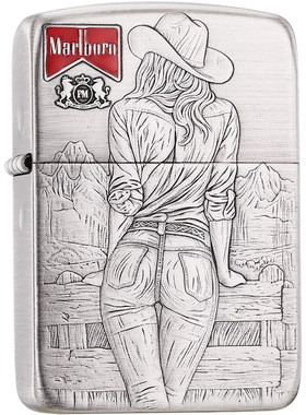 zippo正品打火机牛仔女郎
